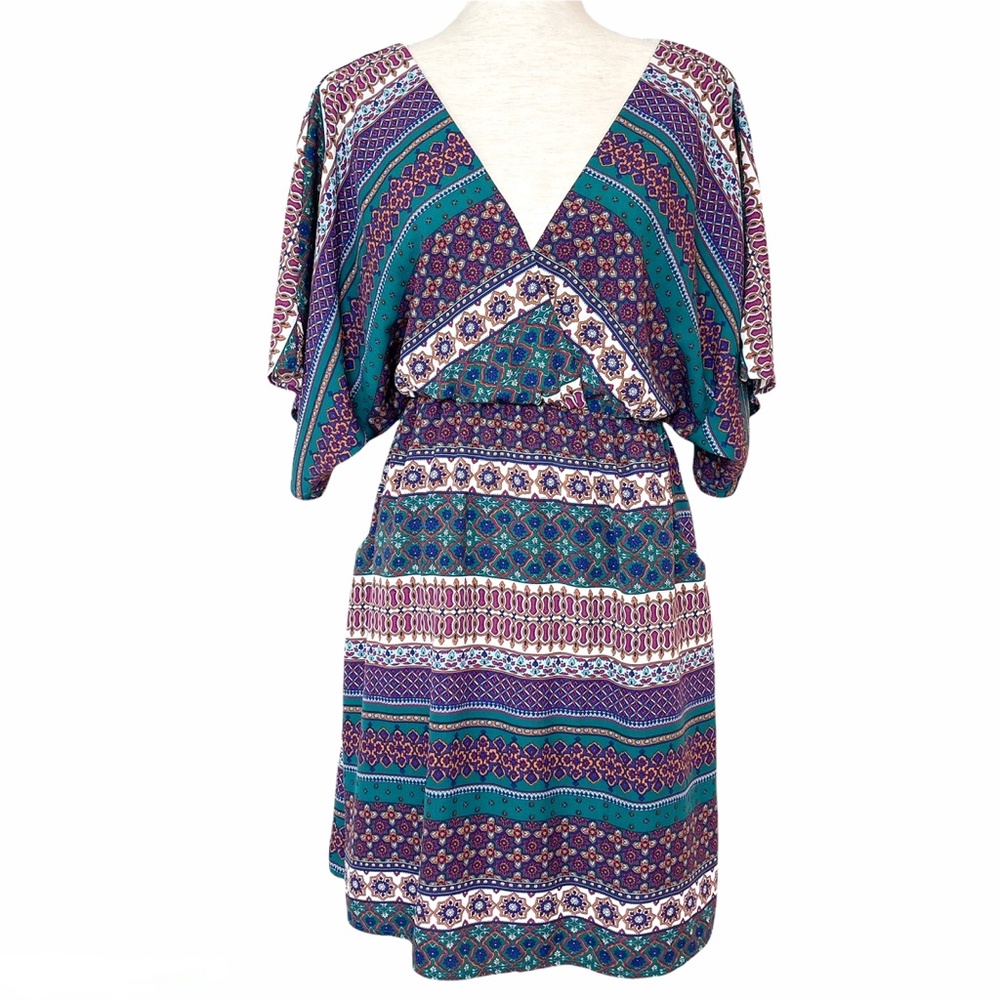 Miami V-Neck & V-Back Kimono Sleeve Mini Dress